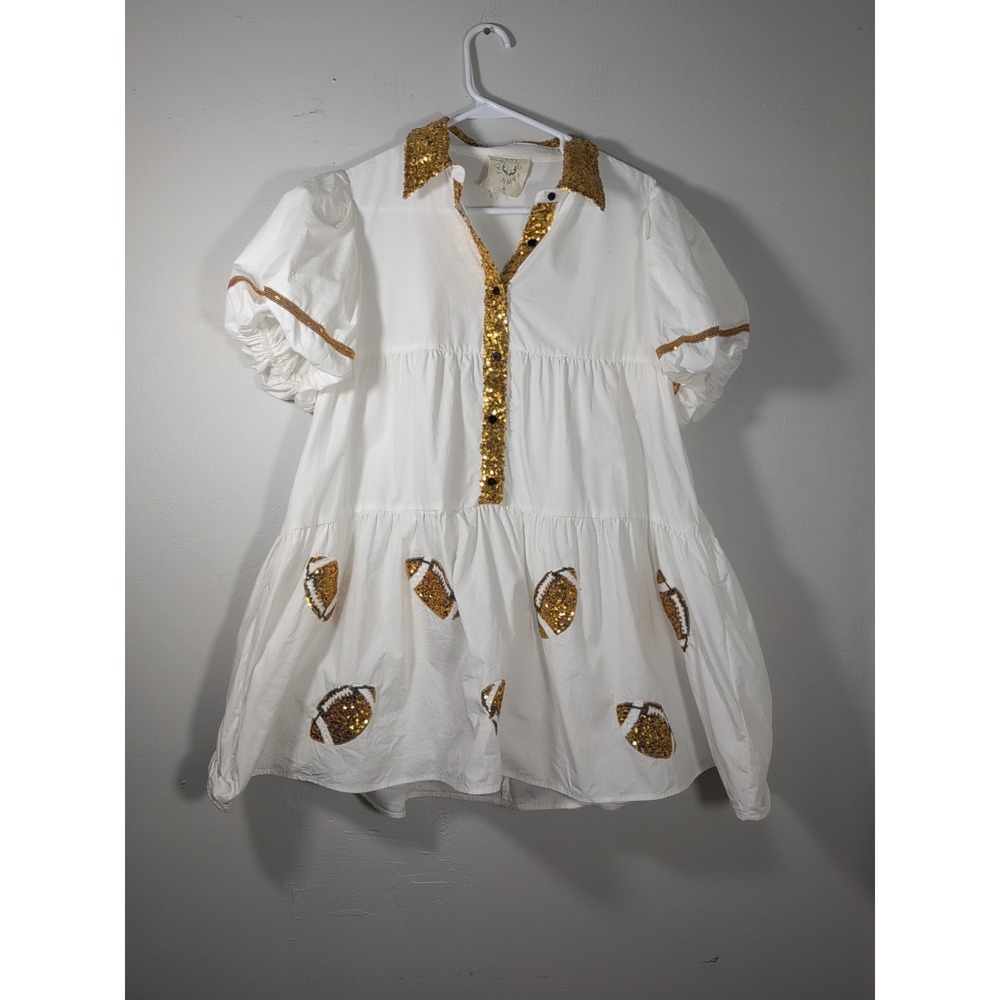 Fantastic fawn sequin Football Dress Medium